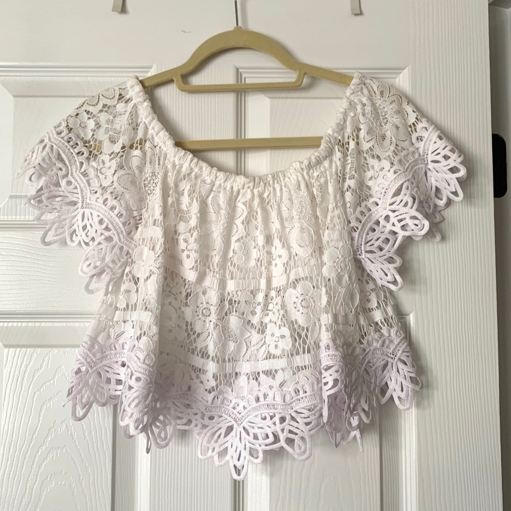 Free People lace off the shoulder top